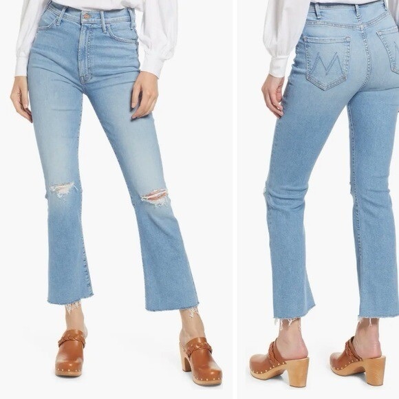 MOTHER Denim - MOTHER The Hustler Ankle Fray jeans in Thrilling shots
